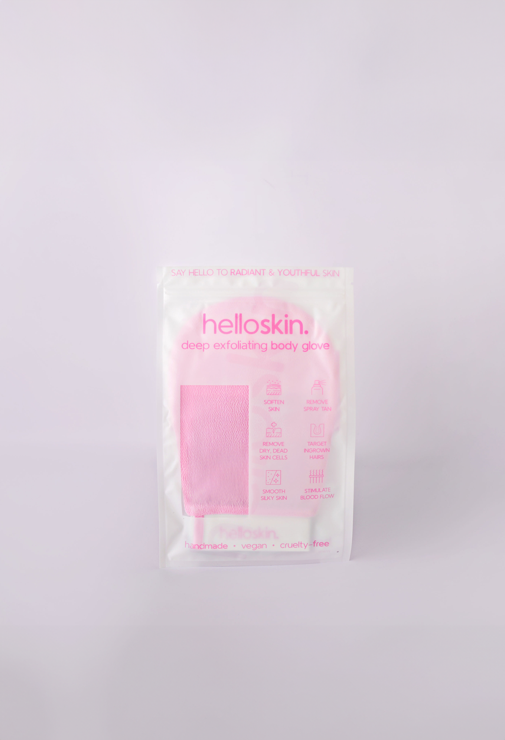 Helloskin exfoliating glove pink